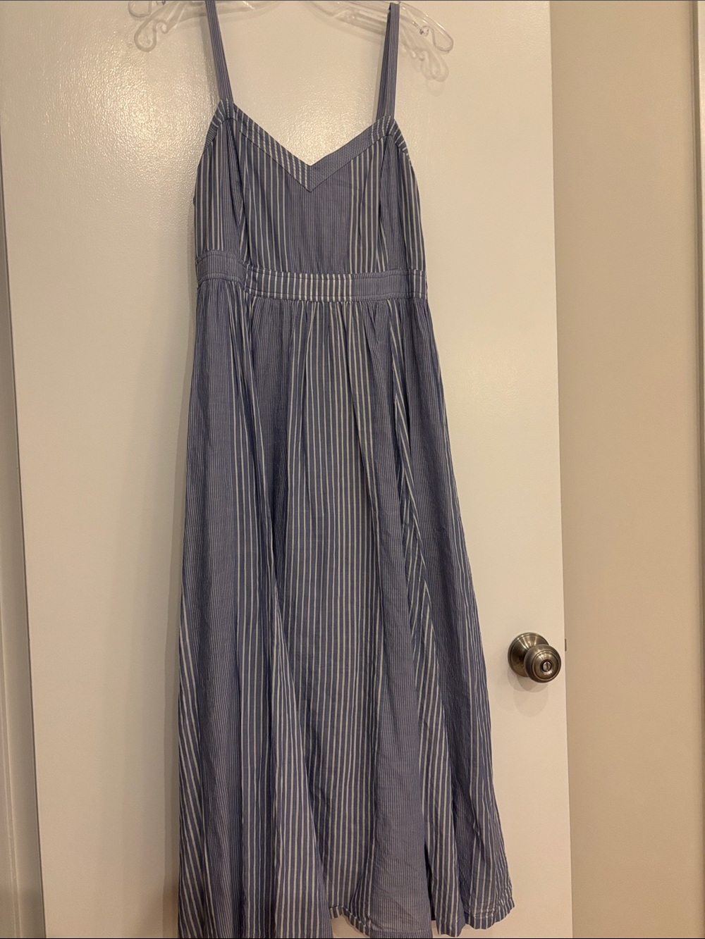 Lucky Brand Blue and White Striped Maxi Dress